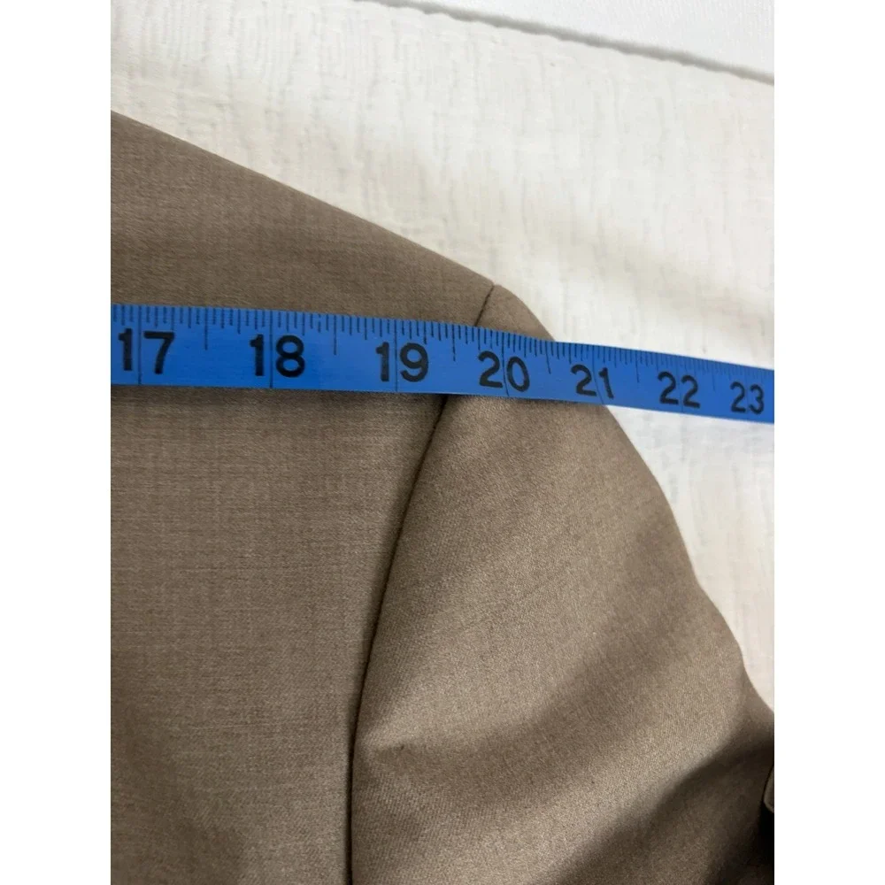 NWT!! $239 Nautica Mens 2-Piece Modern Fit Active Stretch Solid Suit Tan 48L 43W
